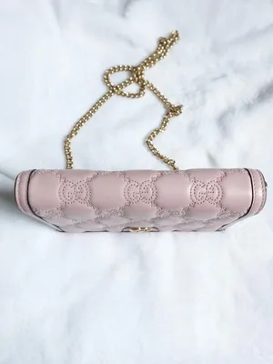 GUCCI Gg Matelassé Chain Wallet - Light Pink thumbnail 7