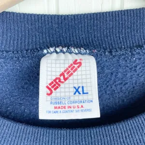 Vintage Jerzees Navy Blue Cardinal Birds Christmas Trees Crewneck Sweatshirt XL thumbnail 4