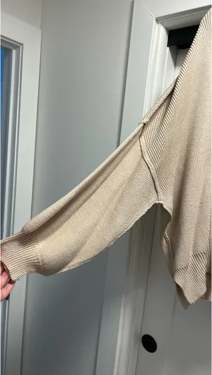 Emory park Cream Balloon Sleeve Sweater Oversized thumbnail 2