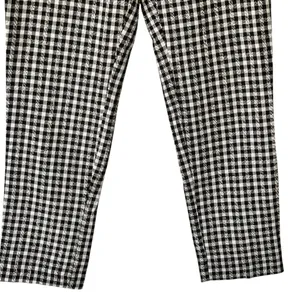 NWT ZARA Gingham straight leg Black and White Checkered Pants M thumbnail 6