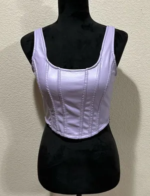 Purple Leather Corset Top thumbnail 1
