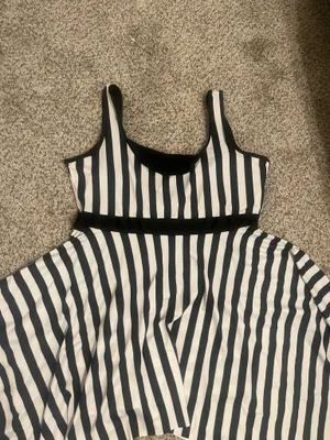 Blooming Swimsuit Swimwear Women Stripes Bathing Suit Bow Belted Beach Wear High Waisted Monokini Swim Wear thumbnail 6