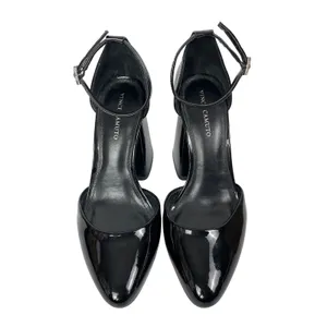 Vince Camuto Women's Black Patent Pointed Toe Block Heels d'Orsay Pumps Sz 7.5 thumbnail 2