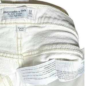 Abercrombie & Fitch Curve Love Ankle Straight Leg Ultra High Rise Jean White 00S thumbnail 7