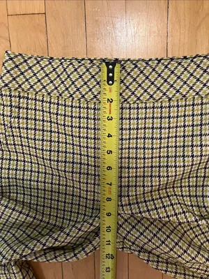 Spanx Houndstooth Kick Flare Yellow and Brown Print Pants Size Small thumbnail 9
