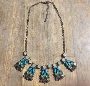 Statement Rhinestone Necklace Blue thumbnail 1