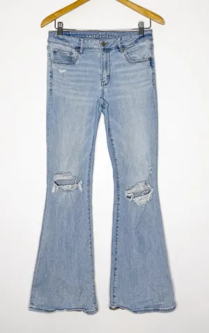 American Eagle Next Level Stretch Low Rise Flare Jeans Size 6 Regular thumbnail 1