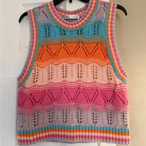 ZARA multicolor knit vest sweater thumbnail 2