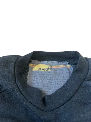 Aviator Nation Bolt Logo Classic Cropped Crew Sweatshirt Gray White Casual Beach thumbnail 2