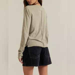 NWOT Free People We The Free Nova Long-Sleeve Tee - caiman gray tan - XS thumbnail 5