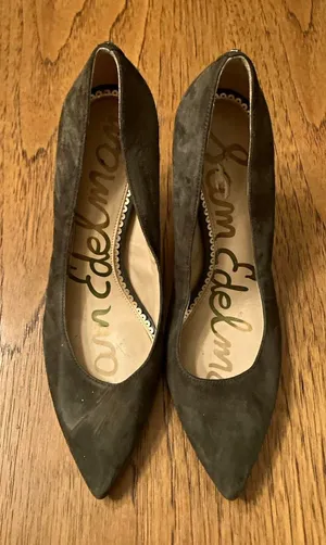 Sam Edelman Gray Suede Pointed Toe Stiletto Pump US 7.5 thumbnail 1