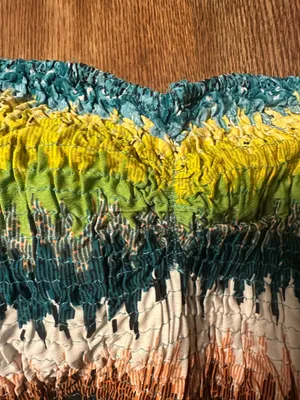 Wet Seal Y2K Teal Striped Tube Top thumbnail 3