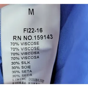 FRNCH Jailys Dress Womens M Blue Silk Viscose Criss Cross Open Back Tiered thumbnail 4