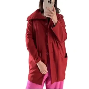 H&M Wool Blend Oversized Red/Plum jacket (Size 4) thumbnail 2