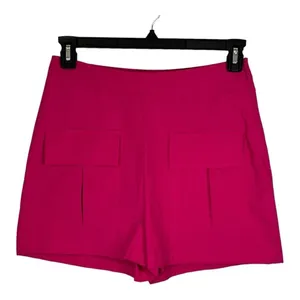 PrettyLittleThing Cargo Shorts Womens 8 Hot Pink High Waist‎ Utility Summer Mini thumbnail 4