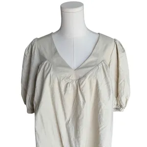 Tularosa - NWT Sydney Mini Sandstone Linen Blend Puff Sleeve Open Back Tie Sz M thumbnail 4