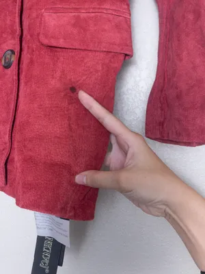 NWT BlankNYC Suede 100% Leather Double Breasted Blazer S Stolen Kiss Red thumbnail 7