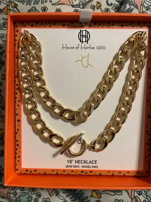 House of Harlow 1960 Gold Double-Row Chunky Chain Necklace thumbnail 2