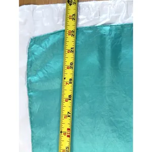 Pure Silk Scarf Turquoise Teal 21x22 Hand Rolled Square Bandana Neck Hair Wrap thumbnail 6