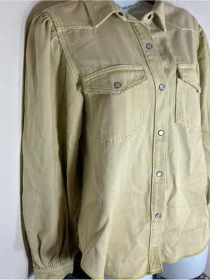 We The Free Pale Yellow Snap-Front Jean Jacket thumbnail 2
