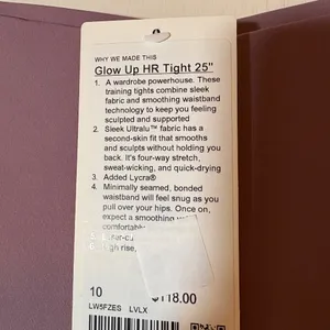 lululemon Glow Up™ Super-High-Rise Tight 25" NWT SZ 10 Color: LVLX thumbnail 2