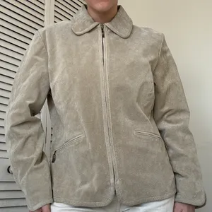 VINTAGE ✨ Tan Genuine Leather Suede Coat thumbnail 2