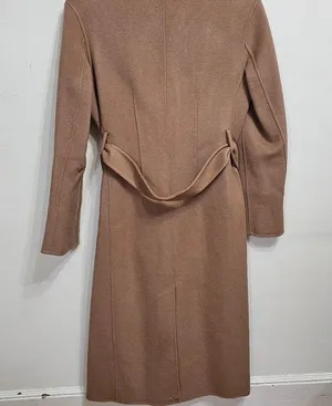 Mango Wool coat with handmade belt Medium Brown Women's Size XS 57006721 thumbnail 8