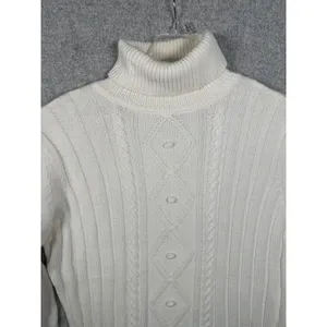 NWT RXB XL Sweater‎ Turtleneck Womens Top Cream Long Sleeve Ribbed Holiday thumbnail 8