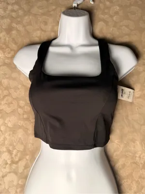 Avia Black Cropped Square-Neck Athletic Tank thumbnail 1