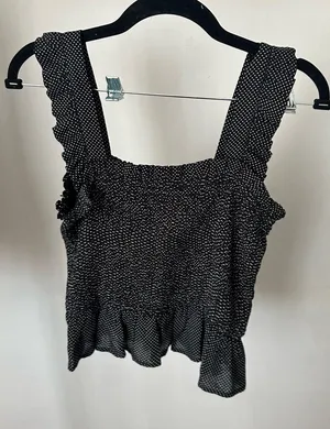 Sage the Label Black Ruffle Tank Top thumbnail 1