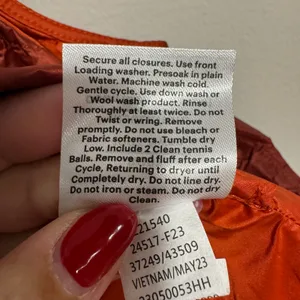 REI Womens Down Puffer Vest 650 2.0 Orange Cabin Wood Size Small Water Repellent thumbnail 9