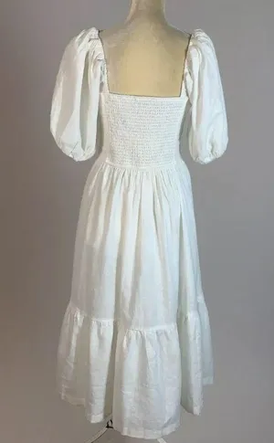 The A&F Emerson Linen-Blend Puff Sleeve Midi Dress size M thumbnail 9