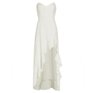AMANDA UPRICHARD Symone Asymmetric Ruffle Maxi Dress, Ivory, XL thumbnail 6