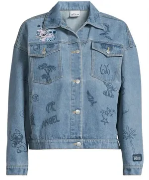 Disney Blue‎ Jean Jacket with Embroidered Designs thumbnail 1