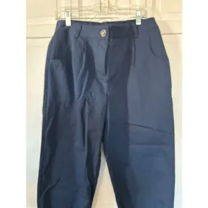 HALARA 100% Cotton Navy High-Rise Elastic Waist Pants - Size LP thumbnail 4