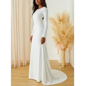 NEW Lulus Luxe Bridal Eloquent Endearment White Backless Maxi Wedding Dress thumbnail 2