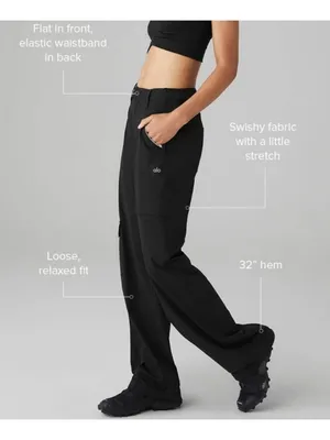 Alo All That Trousers Black High-Rise Waist Waisted Joggers Hiking Outdoor Pants thumbnail 6