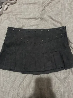 Edikted Black Denim Studded Mini Skirt thumbnail 3