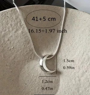 Crescent Beautiful Alloy Moon Choker Pendant Necklace thumbnail 4