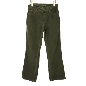 90s Vintage Eddie Bauer Olive Green Velvet Corduroy Straight Leg Pants 8P 30" thumbnail 2