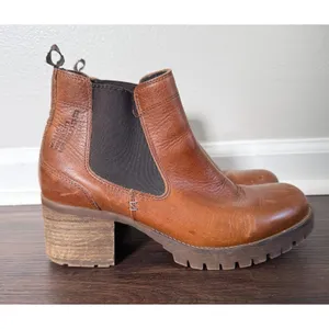 Bull Boxer‎ Women's Chelsea Leather Cory Ankle Block Boots Brown Size EUR 39 thumbnail 2