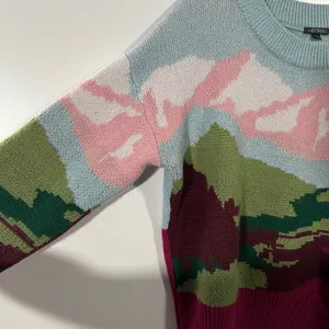 Wild Fable Y2K colorful mountain scenic sky knit crewneck sweater Sz L thumbnail 5