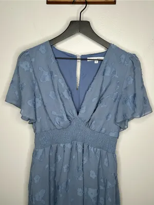 Baltic Born June Blue Smocked Midi Dress Size XL thumbnail 5