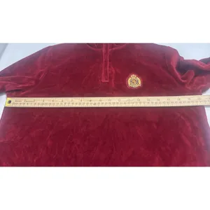 Vintage Ralph Lauren Velour Quarter Zip Sweatshirt Pullover Red Women's Size P/S thumbnail 8