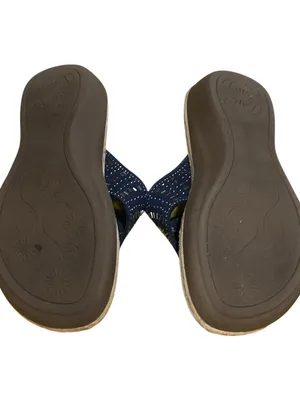 Cliffs by White Mountain Navy Embellished Comfort Thong Sandals Size 6M EUC thumbnail 5