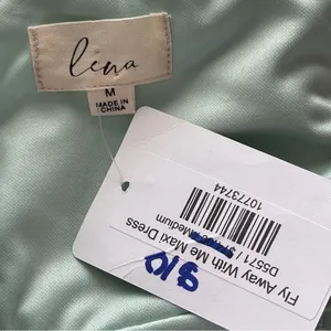 LENA | Green Trumpet Lace Fly Away With Me Maxi Dress Sz M thumbnail 9