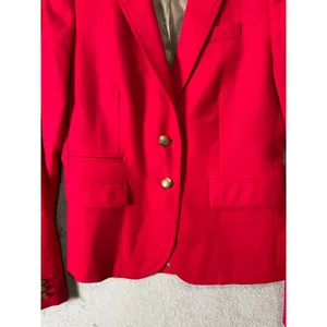 J.Crew Schoolboy Red Wool Blend Blazer Gold Button Preppy Academia Career 2 Tall thumbnail 3