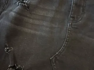 American Eagle NWT Distressed Black Denim Skirt thumbnail 4
