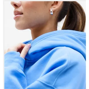 Athleta M Forever Fleece Ultra Crop Cornflower Blue Medium thumbnail 2
