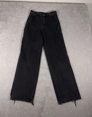 J. GALT BRANDY MELVILLE Wide Leg Carpenter Jeans Black Women Small‎ (26x32) thumbnail 1